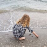 little girl, beach, child